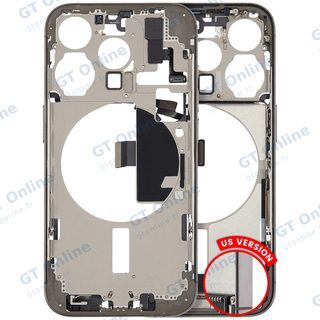 Châssis pour Apple iPhone 15 Pro (version US, origine d'occasion — grade A, titane naturel)