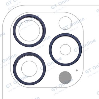 Anneau de contour de caméra arrière pour Apple iPhone 15 Pro Max (lot de 3, titane bleu, lot de 10)