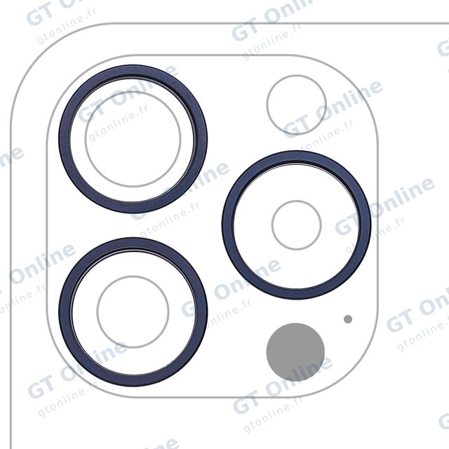 Anneau de contour de caméra arrière pour Apple iPhone 15 Pro Max (lot de 3, Blue Titanium, lot de 10)
