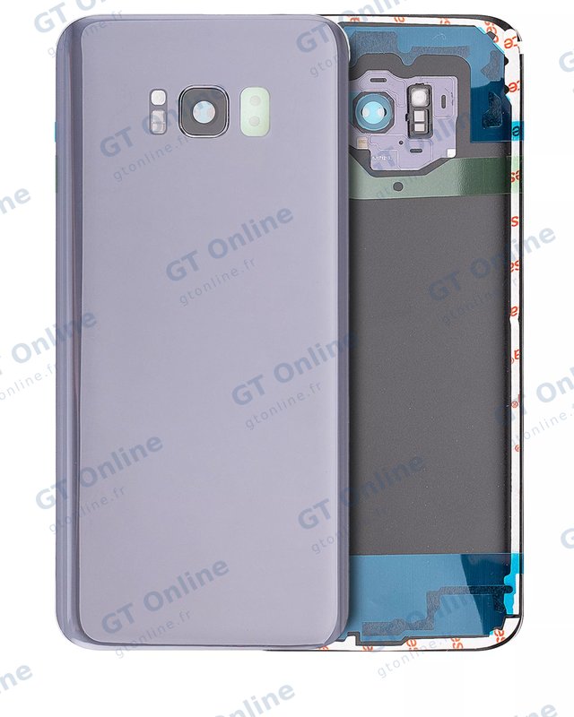 Vitre arrière pour Samsung Galaxy S8 Plus (pack service origine, Orchid Gray)