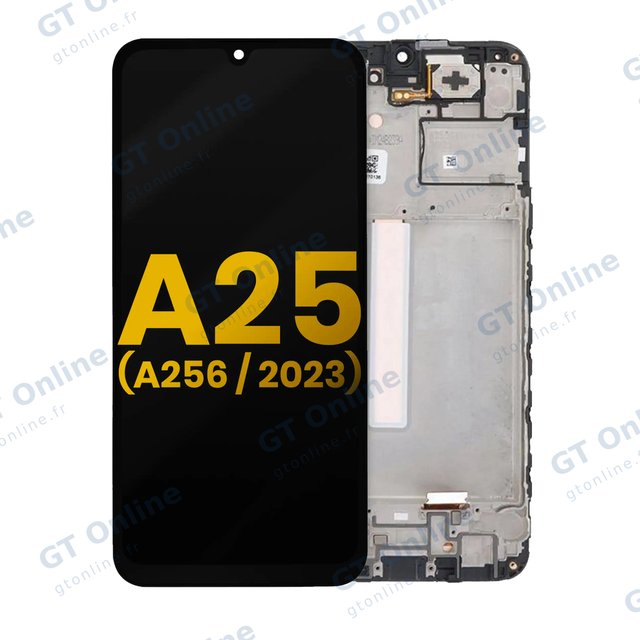 Écran OLED avec châssis pour Samsung Galaxy A25 5G (A256 / 2023) (reconditionné, toutes couleurs)