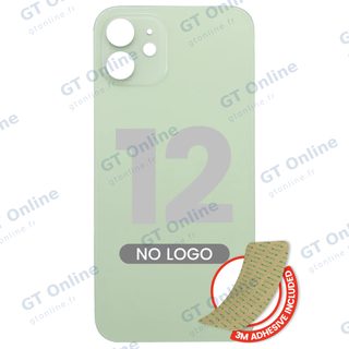 Vitre arrière pour Apple iPhone 12 (No Logo / Large Camera Hole, vert)