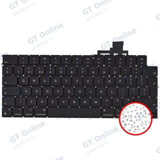 Clavier rétroéclairé avec vis pour Apple MacBook Air 13" (A3113 / mi-2024) (anglais UK)