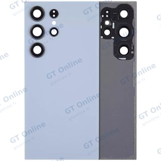 Vitre arrière pour Samsung Galaxy S24 Ultra 5G (sans logo, compatible premium, Titanium Blue)