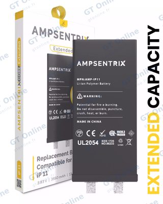 Batterie nue à souder pour Apple IPhone 11 (soudure par points requise, AmpSentrix Core Extended)
