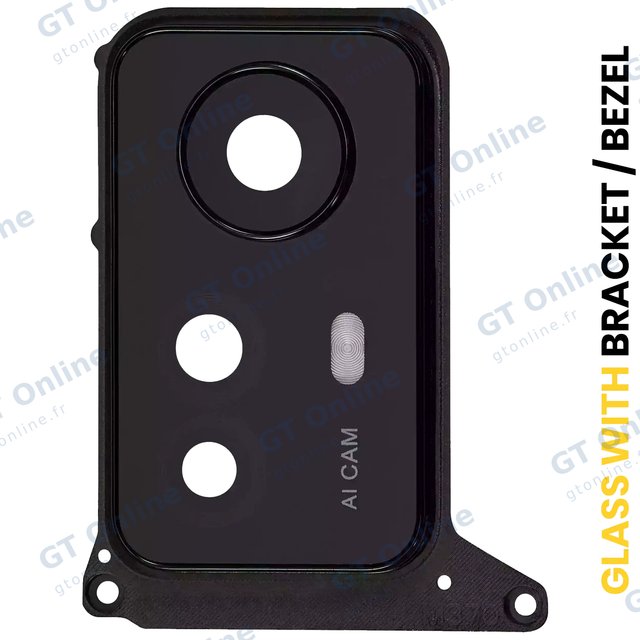 Lentille de caméra arrière avec support et anneau pour Xiaomi Redmi Note 12S (Onyx Black)