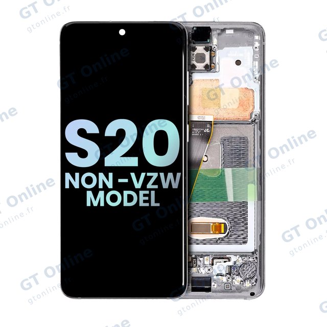 Écran OLED avec châssis pour Samsung Galaxy S20 5G (Non-Verizon 5G UW Frame) (pack service origine, Cosmic Gray)