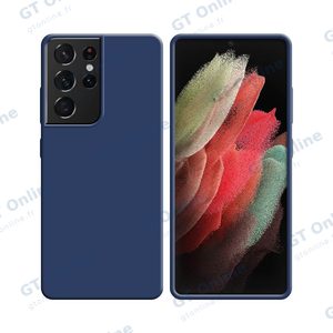 Coque Silicone Compatible pour Samsung Galaxy S21 Ultra 5G G998 (#16) Bleu Marine