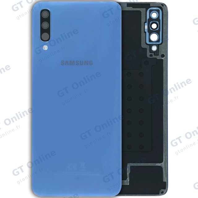 Vitre arrière pour Samsung Galaxy A70 (A705) (pack service origine, bleu)
