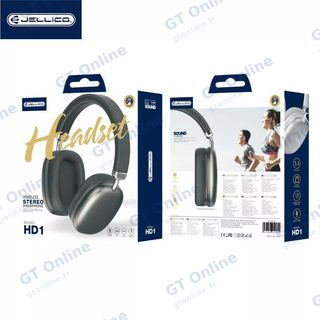 Casque audio sans fil Bluetooth JELLICO HD1 — noir