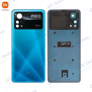 Cache Arrière Original Xiaomi Poco X4 Pro 5G 5600040K6P00 Bleu Métal