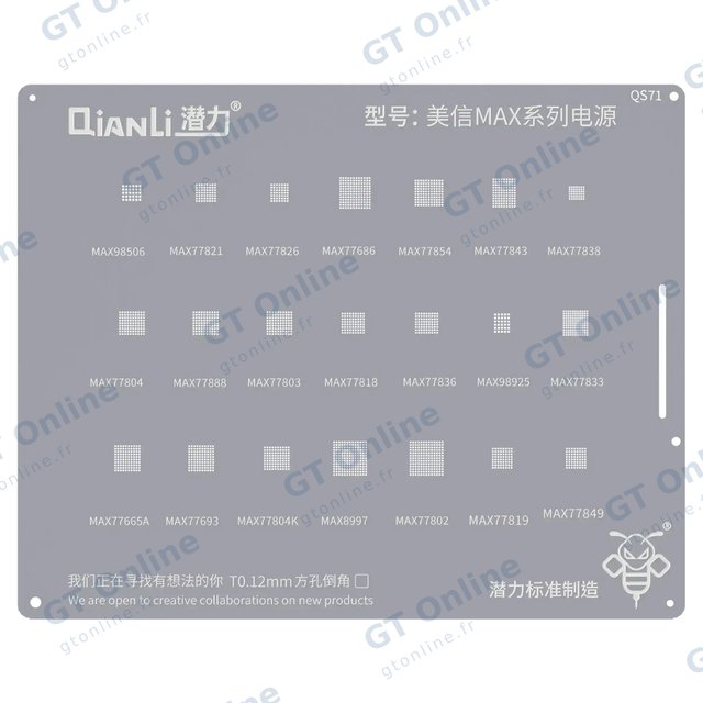 Pochoir de rebillage Qianli Bumblebee QS71 pour puces MXIM MAX