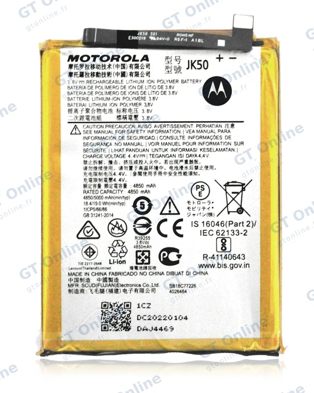 Batterie pour Motorola G Power (XT2165) / G Play (XT2093 / XT2271) / G9 Play (XT2083) / G Power (XT2117) / G7 Power (XT1955) / G7 Supra (XT1955-5) / One Power / E40 / G30 / Defy (XT2083-8) / E7 Plus / G10 (JK50) (origine)