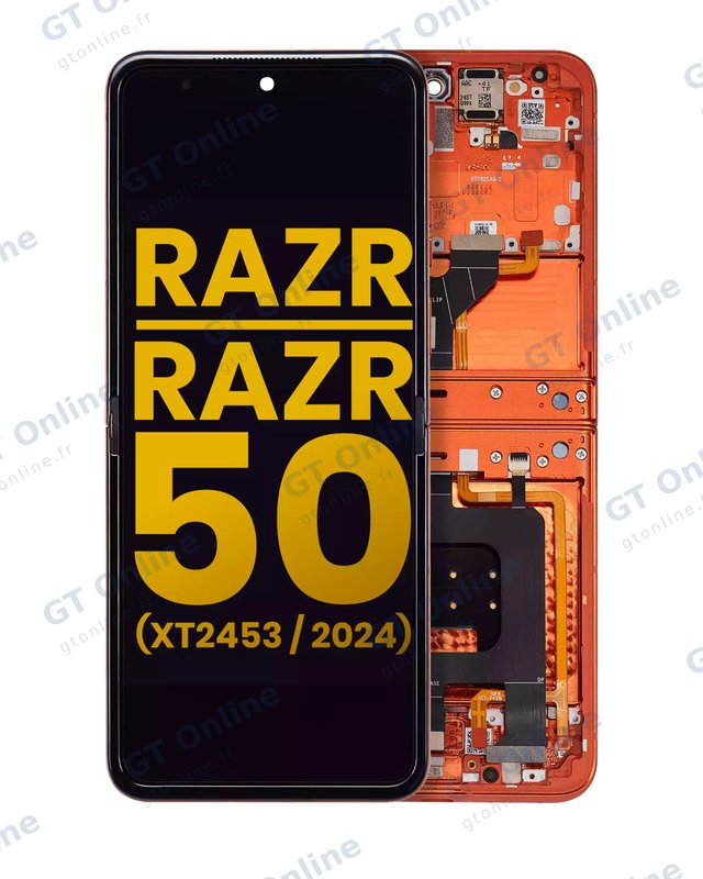 Écran pour Motorola Razr 2024 / Razr 50 (XT2453 / 2024) (reconditionné, Spritz Orange)