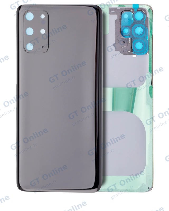 Vitre arrière pour Samsung Galaxy S20 Plus 5G (sans logo, compatible premium, Cosmic Black)