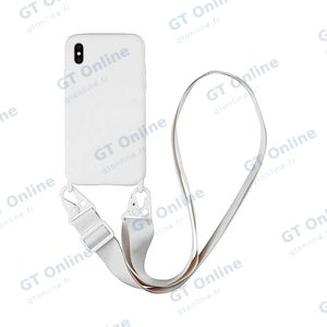 Coque Silicone avec Bandoulière Apple iPhone XS Max (#16) Blanc