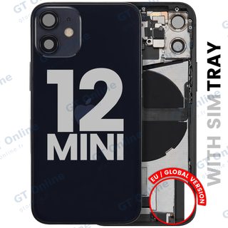 Châssis arrière pour iPhone 12 mini (EU / Global, occasion d’origine, grade A, noir)