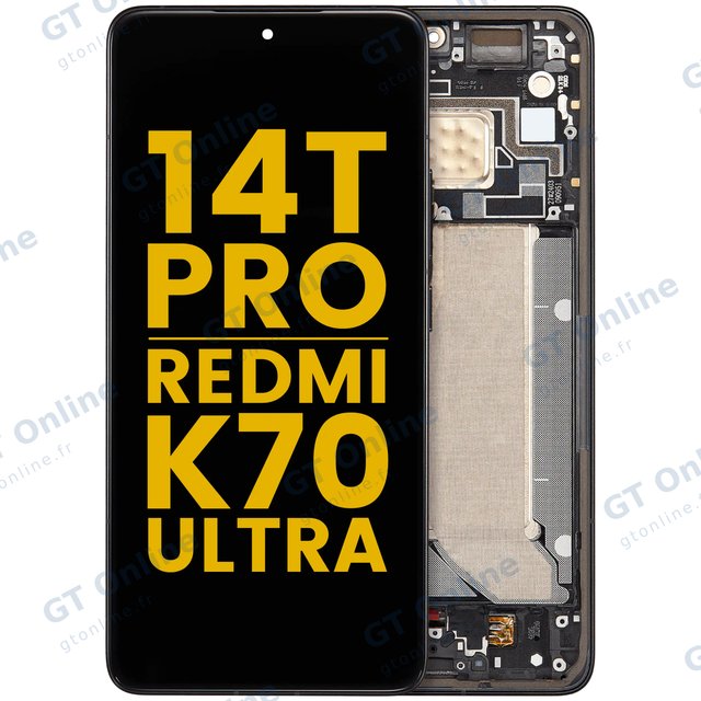 Écran OLED avec châssis pour Xiaomi 14T Pro / Redmi K70 Ultra (reconditionné, Titan Black)