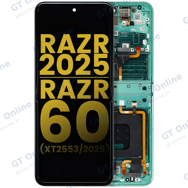 Écran OLED avec châssis pour Motorola Razr 2025 / Razr 60 (XT2553 / 2025) (reconditionné, Spring Bud)