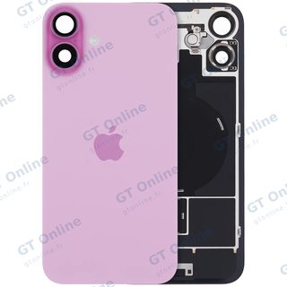 Vitre arrière avec MagSafe, NFC et nappe flash pour Apple iPhone 16 plus (UK / EU Version, origine, rose)