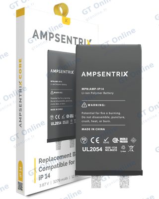 Cellule de batterie nue à souder pour Apple iPhone 14 (soudure par points requise, AmpSentrix Core)