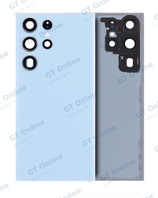 Vitre arrière avec lentilles de caméra pour Samsung Galaxy S23 Ultra (pack service origine, bleu ciel) — vue 1