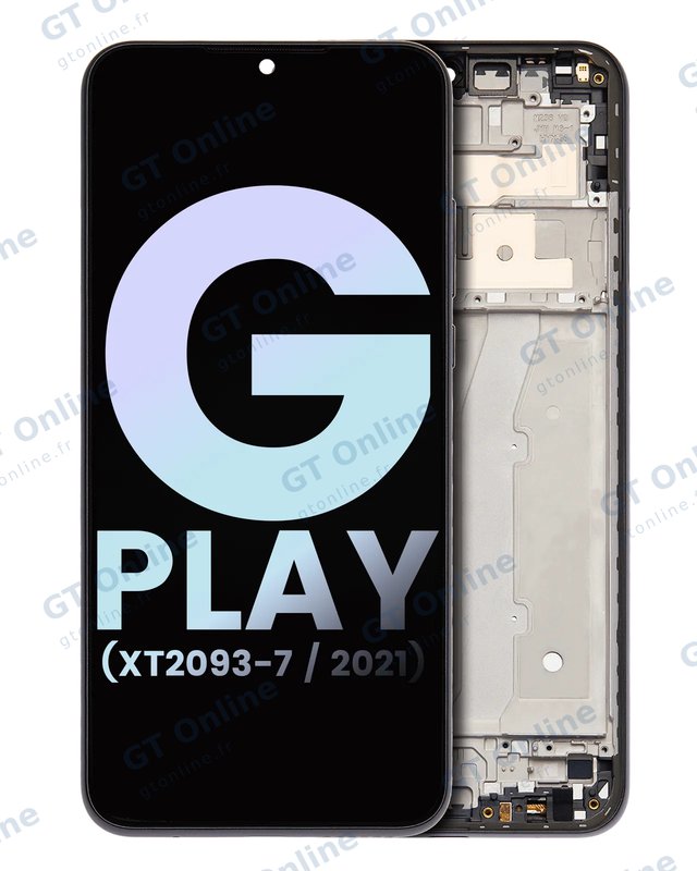 Écran LCD avec châssis pour Motorola Moto G Play (XT2093-7 / 2021) (origine, Flash Gray)