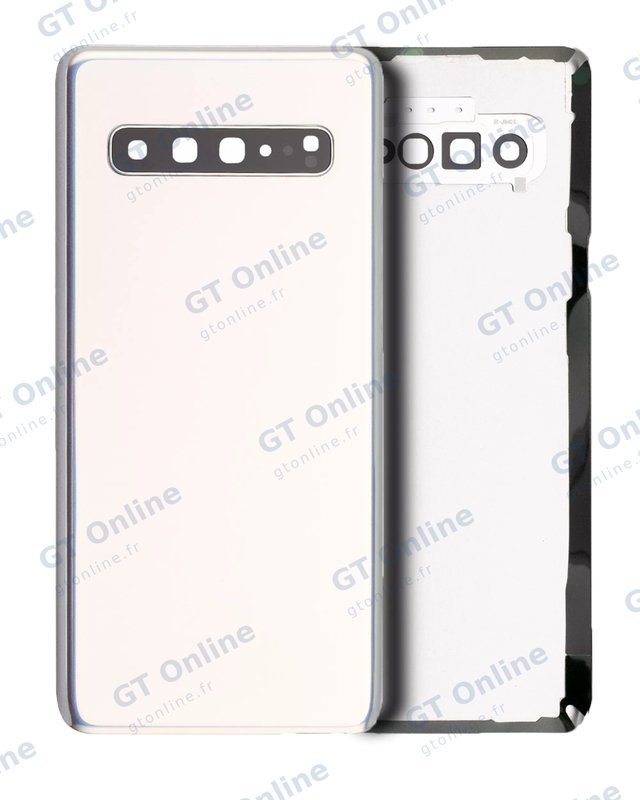 Vitre arrière pour Samsung Galaxy S10 5G (sans logo, compatible, Crown Silver)