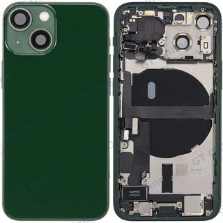 Châssis arrière avec nappe de charge et petites pièces pour iPhone 13 mini (US, origine d’occasion, grade B, vert) — vue 1