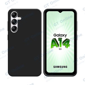 Coque Silicone Compatible pour Samsung Galaxy A14 5G A146P/Galaxy A14 4G A145 (#3) Noir