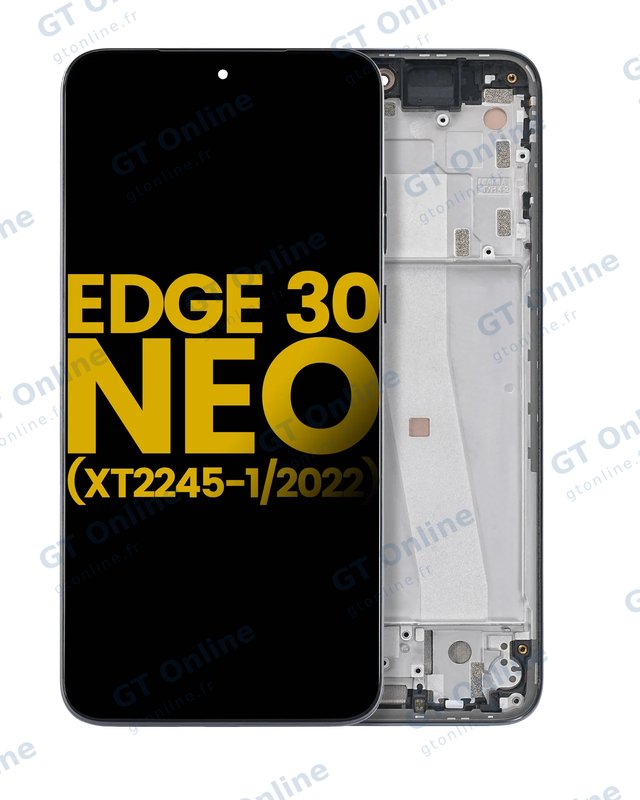 Écran OLED avec châssis pour Motorola Edge 30 Neo (XT2245-1 / 2022) (reconditionné, Black Onyx)