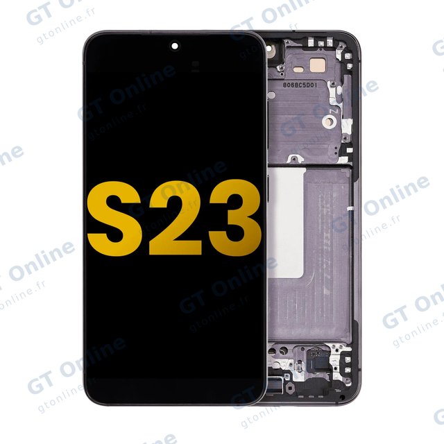 Écran OLED avec châssis pour Samsung Galaxy S23 5G (version US & internationale, reconditionné, noir fantôme)