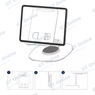 Support de bureau smartphone et tablette rotatif 360° JELLICO PH33 — gris
