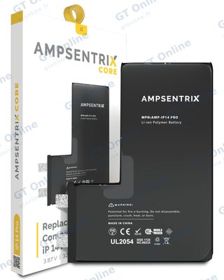Cellule de batterie nue à souder pour Apple iPhone 14 Pro (soudure par points requise, AmpSentrix Core)