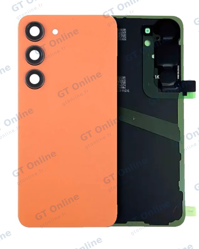 Vitre arrière pour Samsung Galaxy S24 (pack service origine, Sandstone Orange)