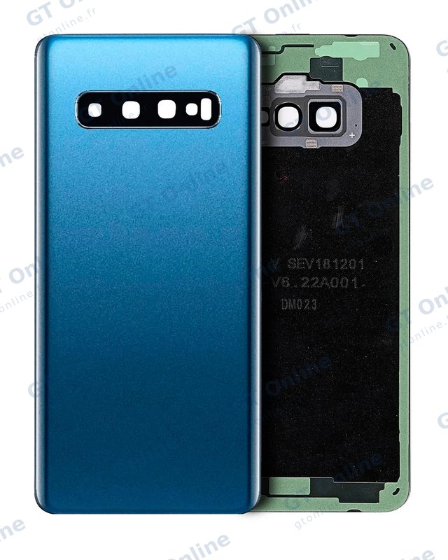 Vitre arrière pour Samsung Galaxy S10 (sans logo, compatible premium, Prism Blue)