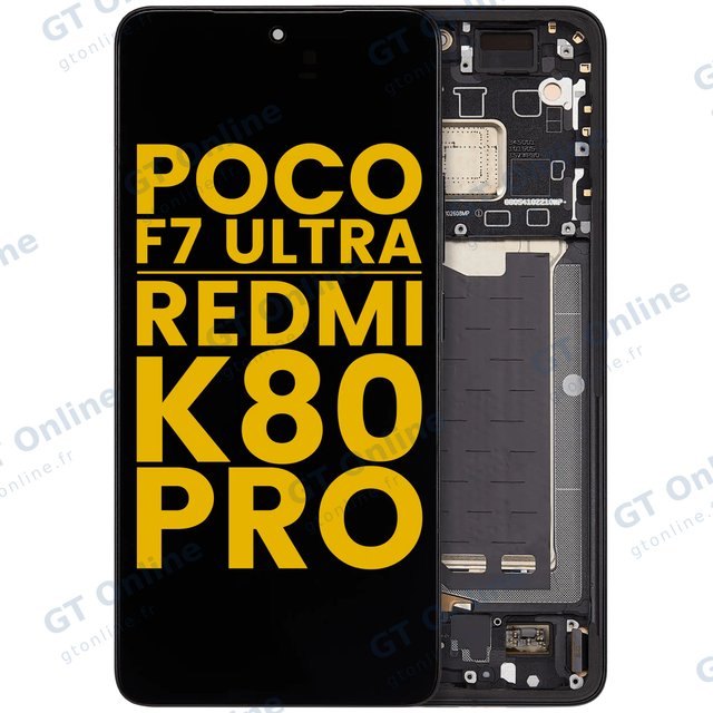 Écran OLED avec châssis pour Xiaomi Poco F7 Ultra / Redmi K80 Pro (reconditionné, noir)