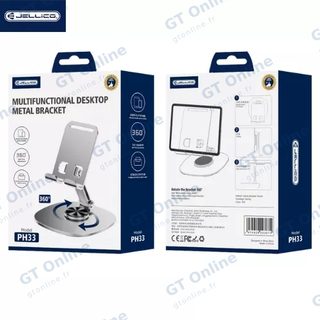 Support de bureau smartphone et tablette rotatif 360° JELLICO PH33 — gris