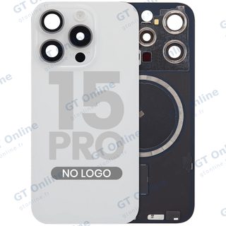 Vitre arrière pour Apple iPhone 15 Pro (sans logo, compatible, White Titanium) — réf. 107183138949