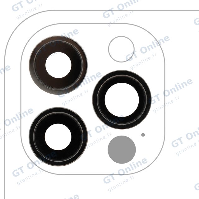 Lentille de caméra arrière avec support et anneau pour Apple iPhone 12 Pro (lot de 3, Real Sapphire, premium, graphite)