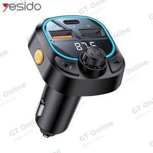 Transmetteur FM Bluetooth & Chargeur Voiture Yesido Y70 15W Noir