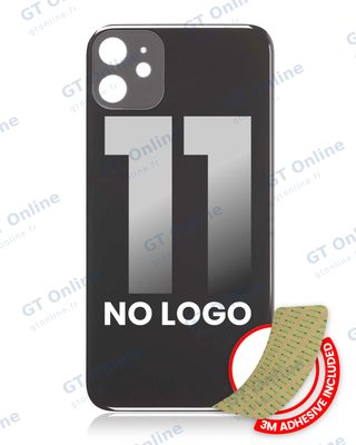 Vitre arrière pour Apple iPhone 11 (No Logo / Large Camera Hole, noir)