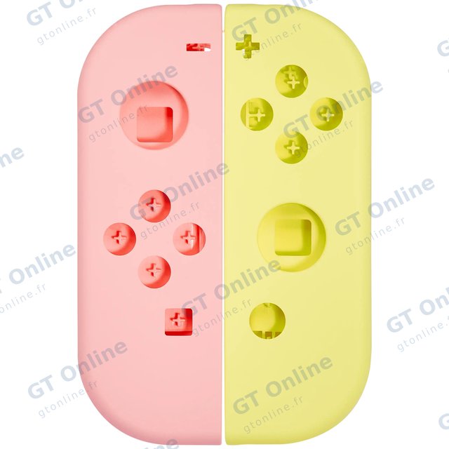 Coque de remplacement pour manette Joy-Con Nintendo Switch (rose / jaune)
