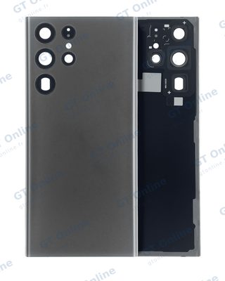 Vitre arrière pour Samsung Galaxy S22 Ultra 5G (sans logo, compatible premium, graphite)