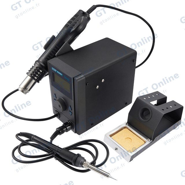 Équipement atelier pour quick 8586D 800W Solder Station 2 in 1 Hot Air Gun Lead-Free Rework Station and Soldering Iron (Quick) (220V / EU Version)