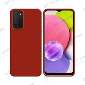 Coque Silicone Compatible pour Samsung Galaxy A03s A037 (#1) Rouge