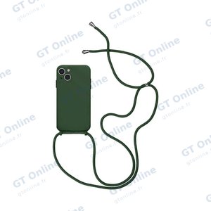 Coque Silicone avec Cordon Apple iPhone 14 Plus (10) Vert Foncé