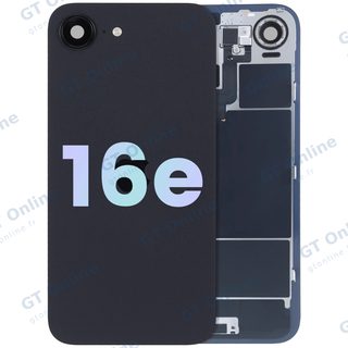 Vitre arrière avec nappe NFC / recharge sans fil et nappe de flash pour Apple iPhone 16e (pack service origine, noir)