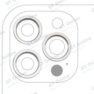 Anneau de contour de caméra arrière pour Apple iPhone 12 Pro Max (argent, lot de 3)