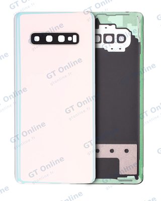 Vitre arrière pour Samsung Galaxy S10 Plus (sans logo, compatible premium, Prism White)